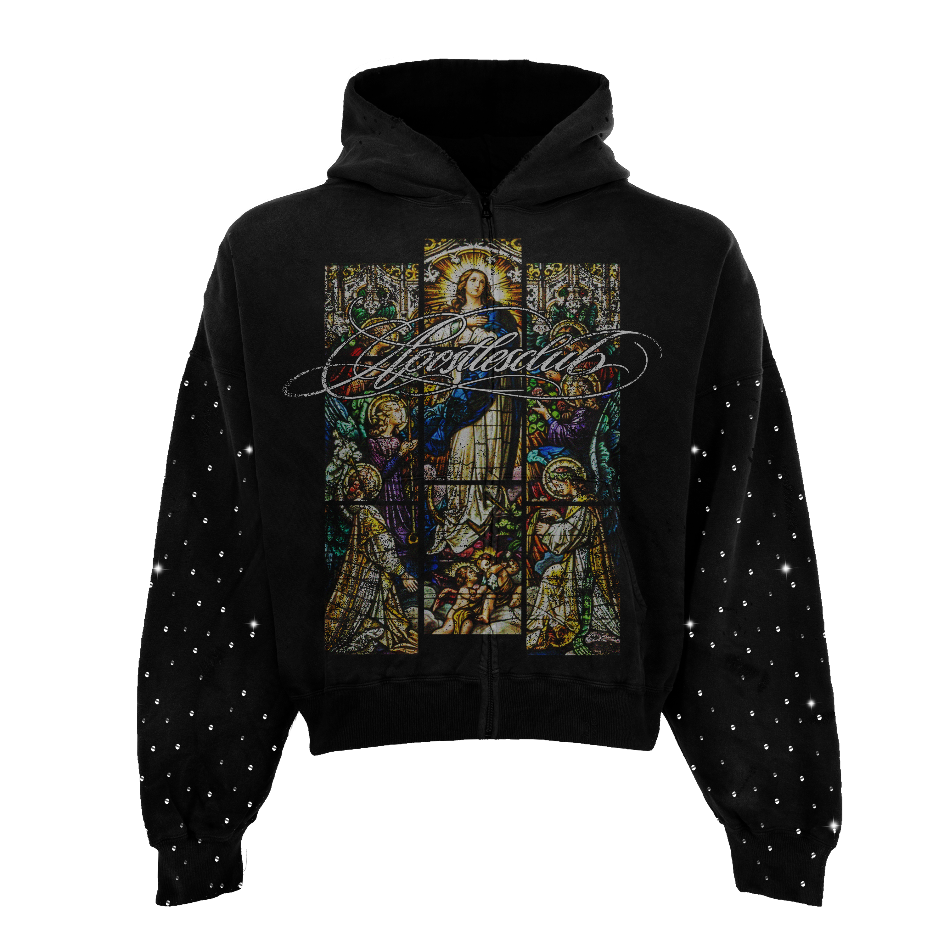 Cathedral Rhinestone Zip Up