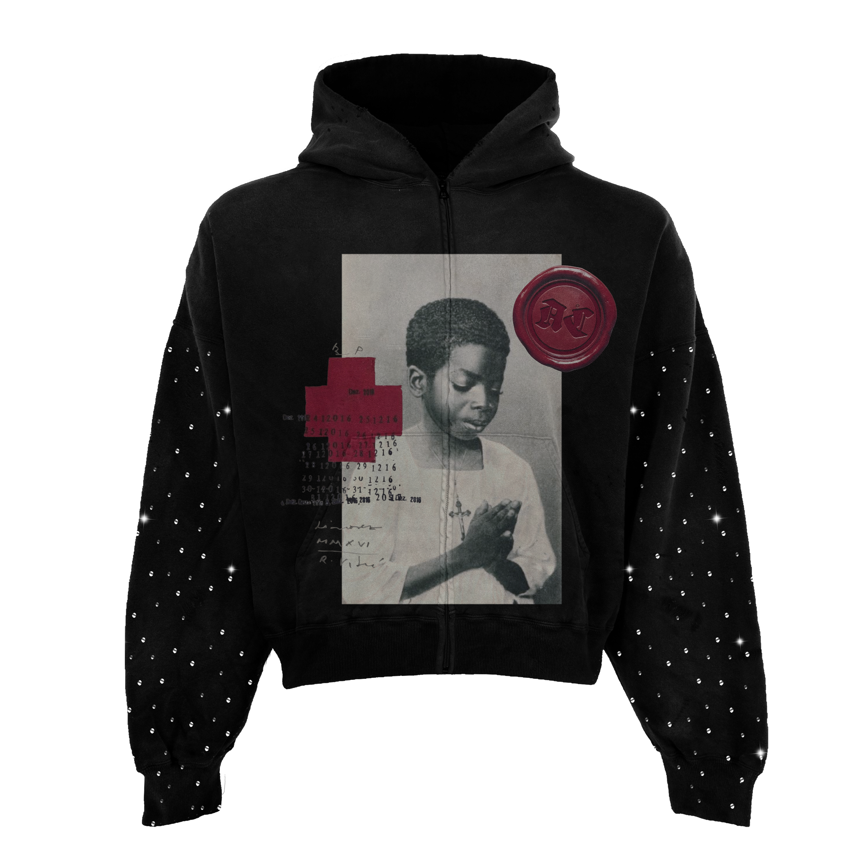 Believer Rhinestone Zip Up